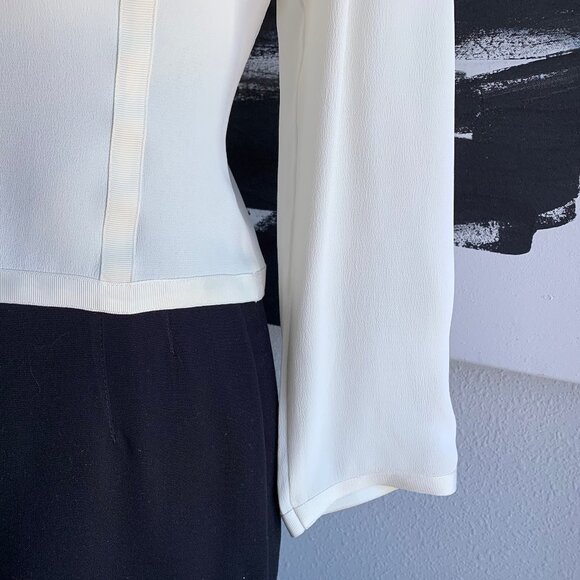 Max Studio vintage off-white semi-sheer crêpe chiffon waistcoat blouse -Fits 4-6 - Picture 9 of 11